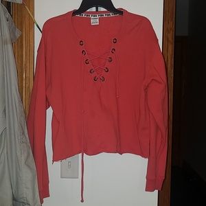 Pink cropped pullover